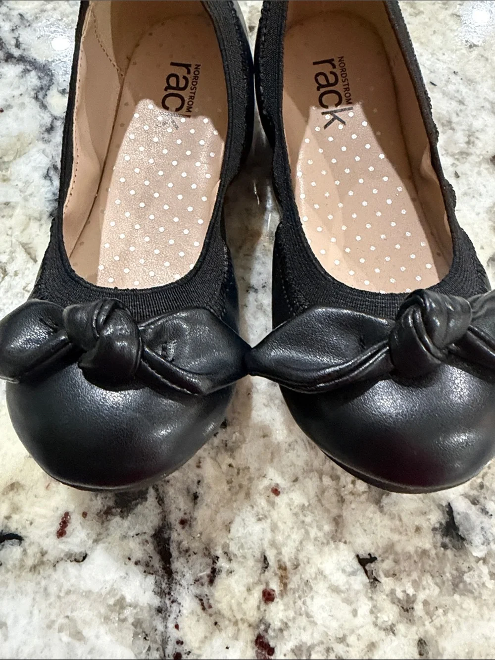 Girls' Sz11 Black Bow Ballet Flats - Nordstrom Rack